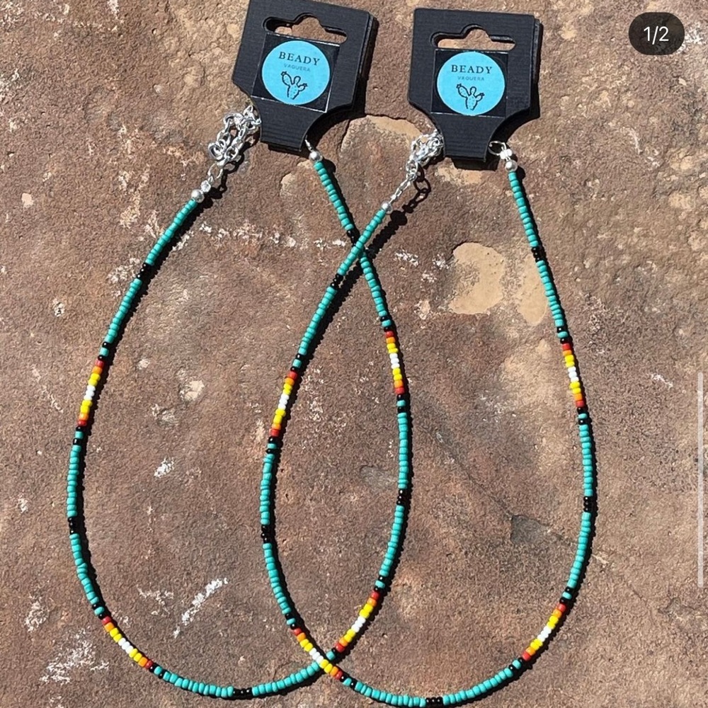 Western Beaded Choker The “Blue Clear Sky”